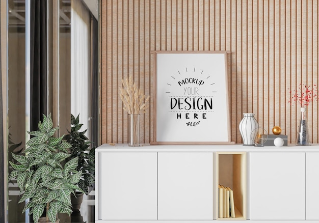 Cadre D'affiche Dans Le Salon Psd Mockup