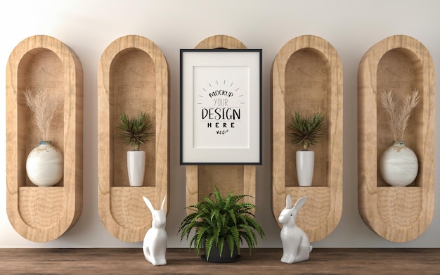 Cadre d'affiche dans le salon Psd Mockup