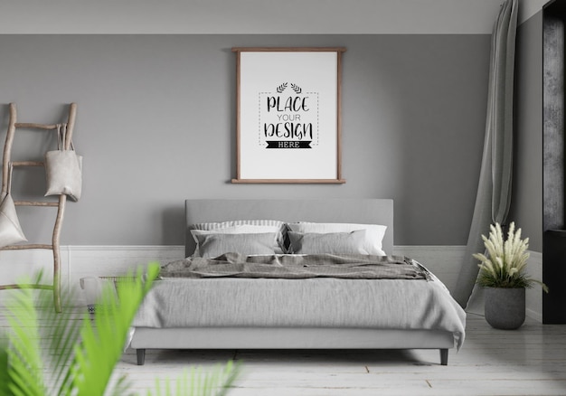 Cadre d'affiche dans le salon Psd Mockup