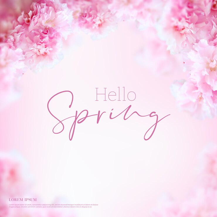 PSD cadre blanc bonjour printemps bannière