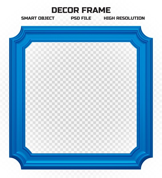 Cadre Bleu Brillant Réaliste En Haute Résolution Pour La Décoration D'images