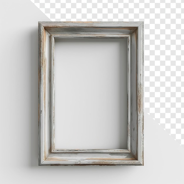 Cadre en bois gris sur le mur Image de haute qualité Arrière-plan transparent