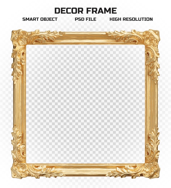 PSD cadre de bordure doré mat réaliste en haute résolution pour la décoration d'image