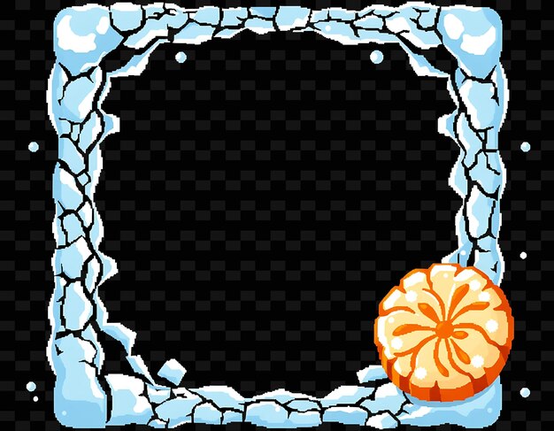 Le cadre de la bordure de la glace fissurée de pixels, les textures de glace, le cadre des boules de riz et du mo PNG, le cadre chinois Styleo
