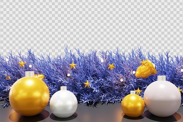 PSD cadre de bordure de noël avec boule et lumière