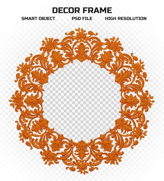 PSD cadre de bordure orange mat réaliste en haute résolution pour la décoration d'image