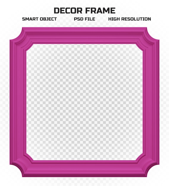 Cadre de bordure rose mat réaliste en haute résolution pour la décoration d'images