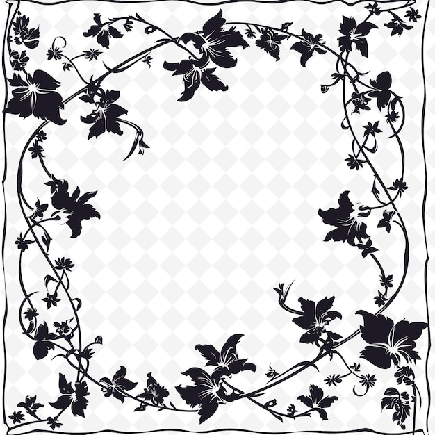 PSD un cadre décoratif avec un motif floral