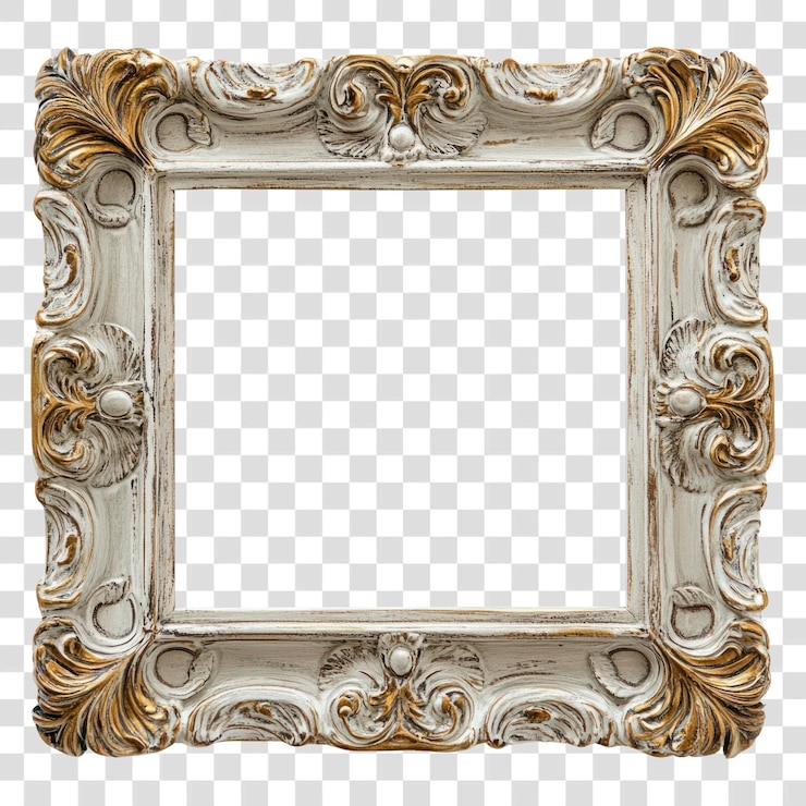 PSD cadre décoratif vintage carré png
