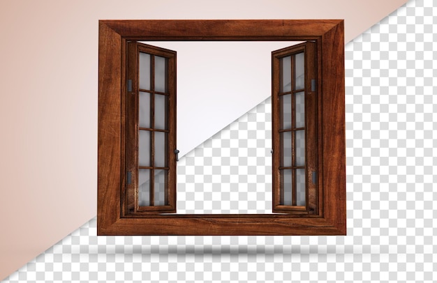 PSD cadre de fenêtre en bois