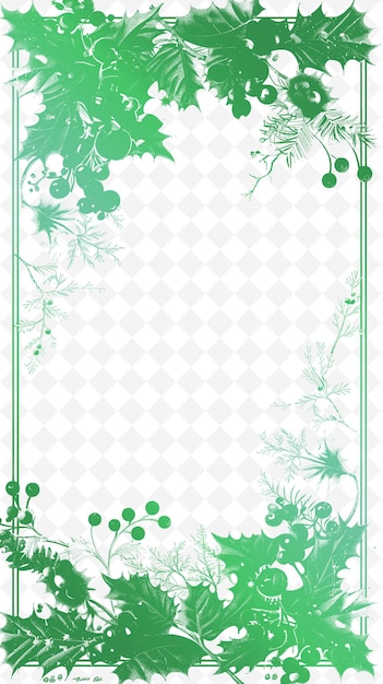 cadre floral vert et blanc avec des feuilles vertes et vertes sur un fond blanc