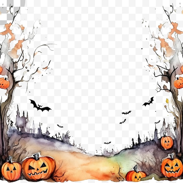 PSD cadre halloween fond transparent