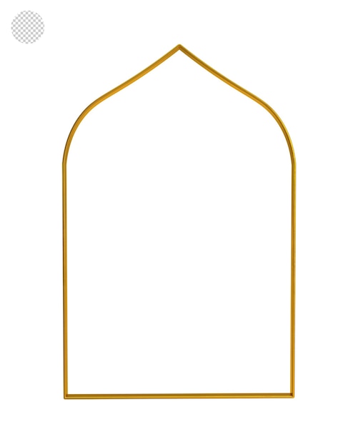 Cadre islamique avec bord d'or 3D or 3D fenêtres arabes silhouettes de cadre architectes traditionnels arabes