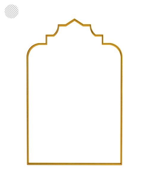 Cadre islamique avec bord d'or 3D or 3D fenêtres arabes silhouettes de cadre architectes traditionnels arabes