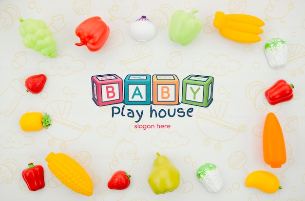 Cadre de jeu de jouets pour enfants vue de dessus