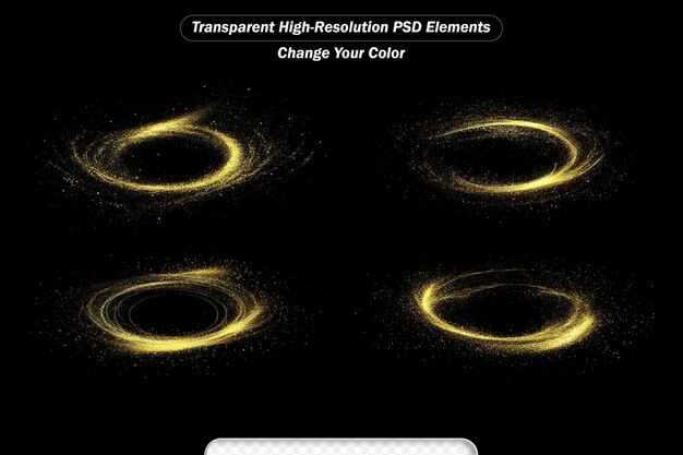 PSD cadre lumineux circulaire sur fond noir