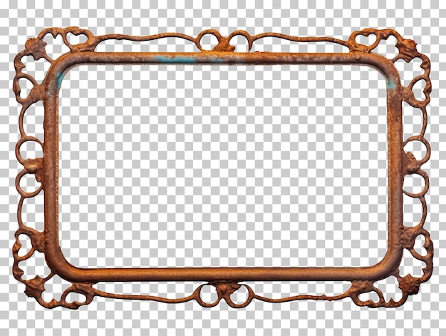 Cadre En Métal Rouillé Vintage Isolé Sur Fond Transparent Png Psd