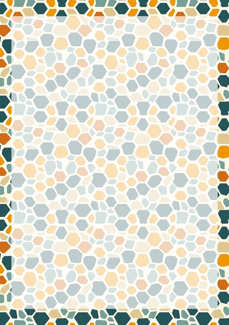 PSD cadre à motif géométrique hexagonal