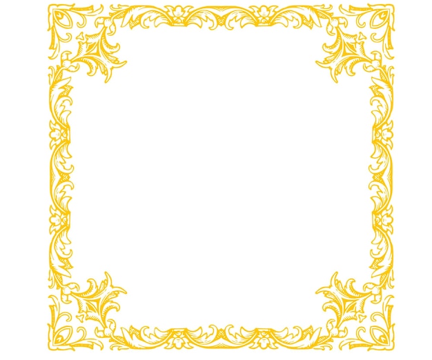 un cadre en or avec un motif floral