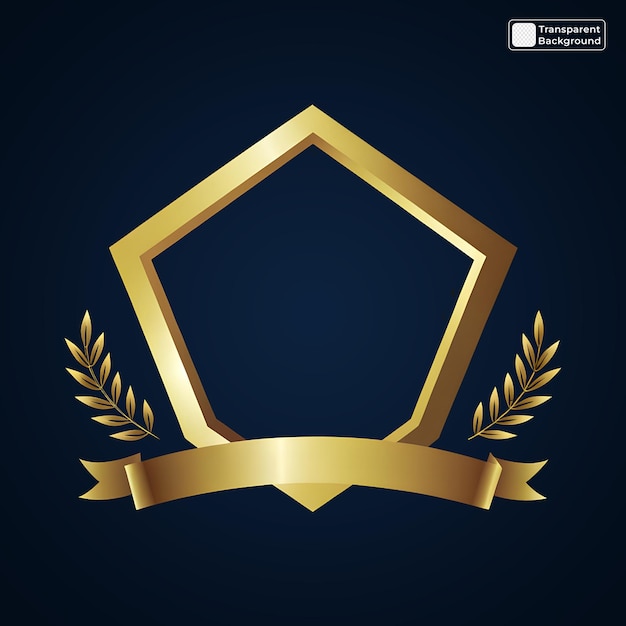 Cadre d'or avec ruban et couronne de laurier