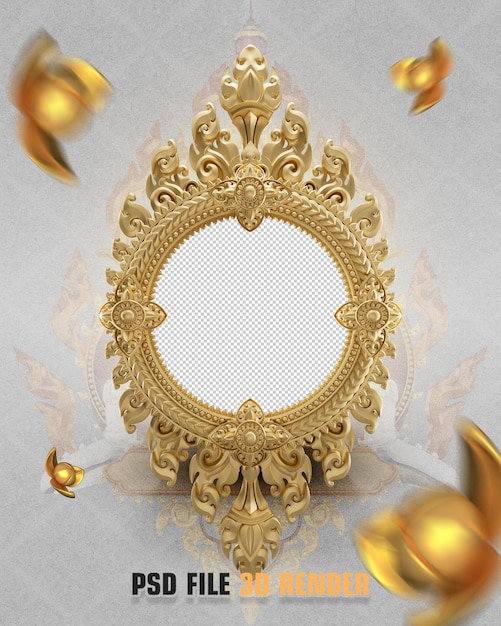 Cadre orné d'or thaïlandais
