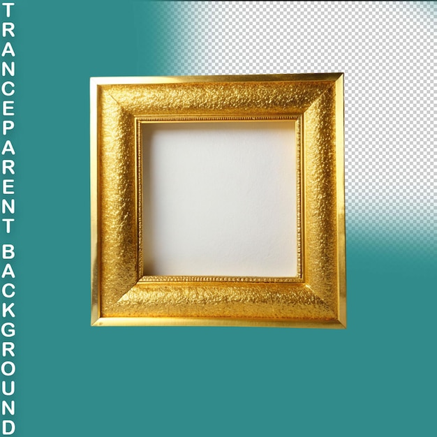 PSD cadre photo doré baroque sur fond transparent