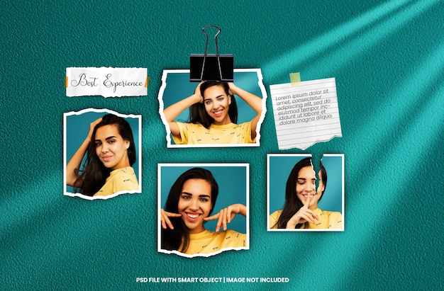 Cadre photo set maquette moodboard premium psd
