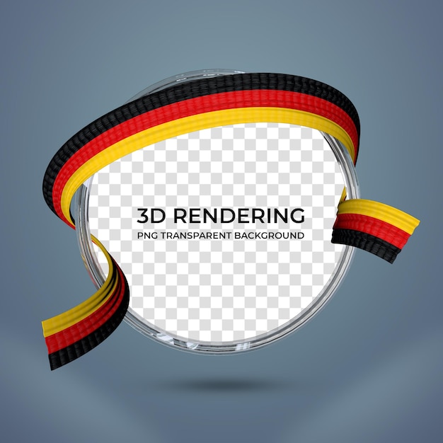 Cadre Réaliste Et Ruban Avec Les Couleurs Du Drapeau Allemand Rendu 3d Fond Transparent