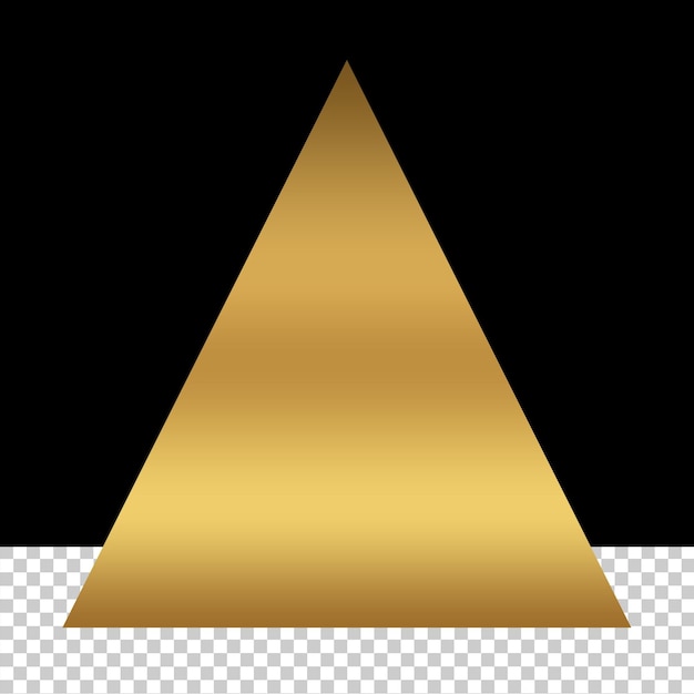 PSD cadre triangle doré de luxe en forme de png transparent modèle de design de bouton triangle en or