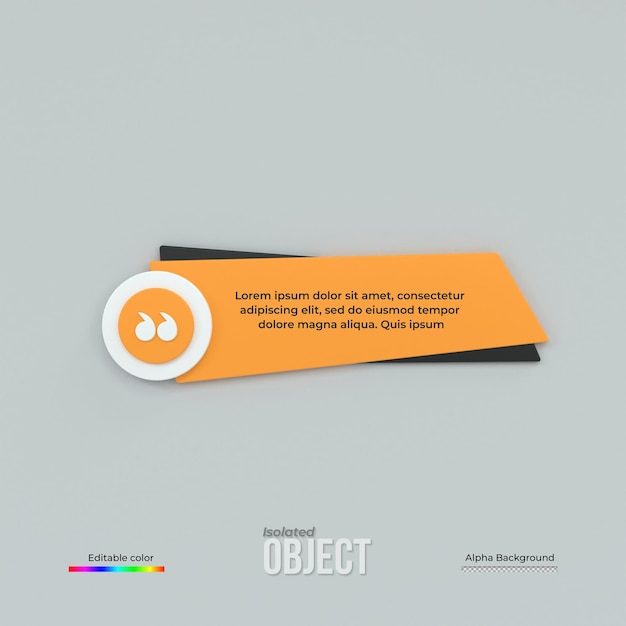 Cadres de devis de rendu 3d modèles vierges réalistes Boîte de conception d'informations de texte minimale Conception de bannière