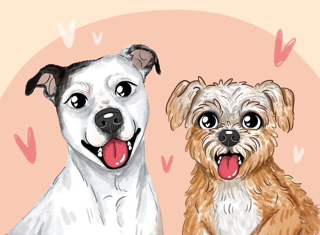 Cães felizes, animais felizes.
