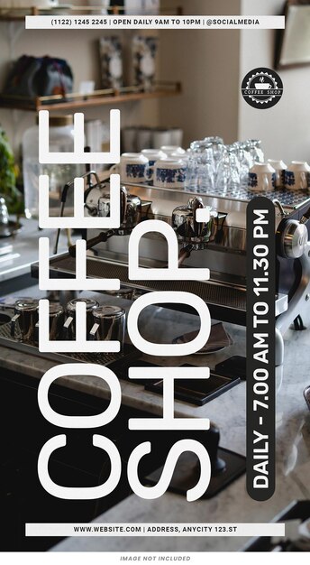 Café Branding instagram histórias modelo psd design