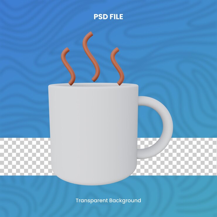 PSD café de chocolate caliente 3d ilustración del icono de renderización fondo transparente temporada de invierno