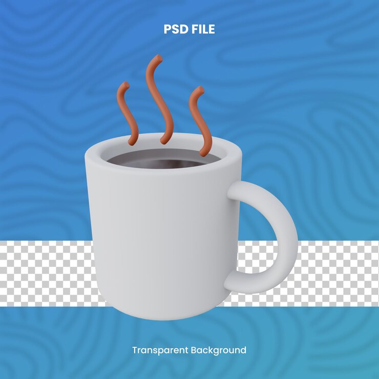PSD café de chocolate caliente 3d ilustración del icono de renderización fondo transparente temporada de invierno