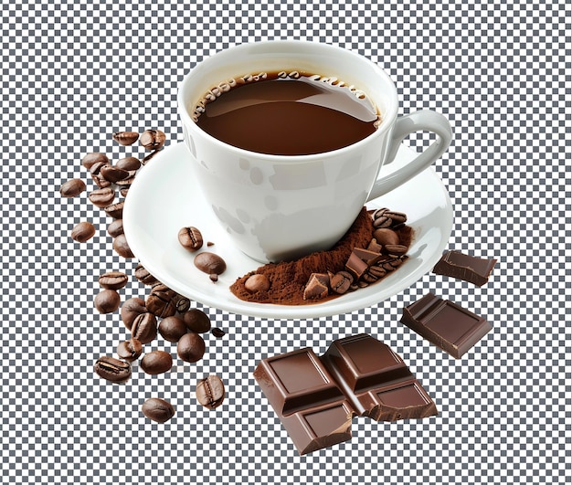 Café de chocolate doce isolado sobre um fundo transparente