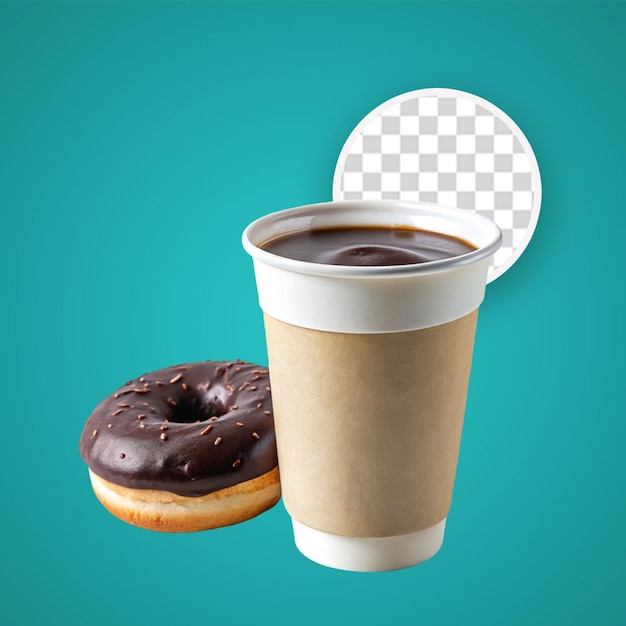 Café e donuts ilustração 3d