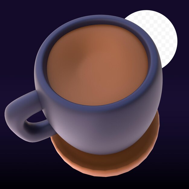 PSD café em gráfico renderizado em 3d