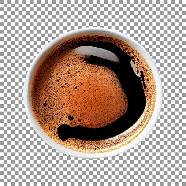 Café espresso en taza con fondo transparente