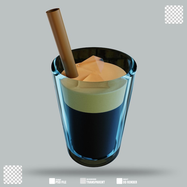 Café gelado de ilustração 3d