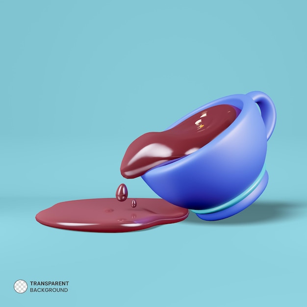 Café, icono, aislado, 3d, render, ilustración