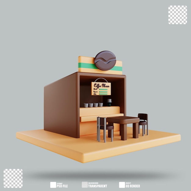 PSD café d'illustration 3d 2