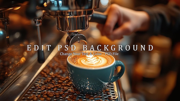 PSD café latte art