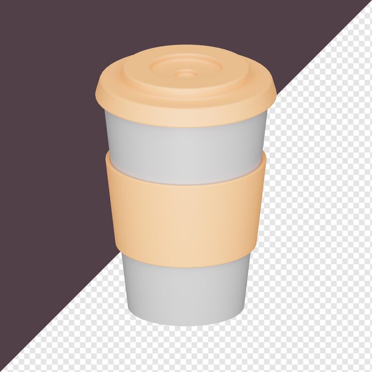 PSD café para llevar 3d objeto realista diseño vector icono ilustración