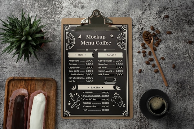 Café-Menü-Mockup-Design