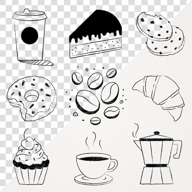 Café png pegatina clipart ilustraciones de café y pastel