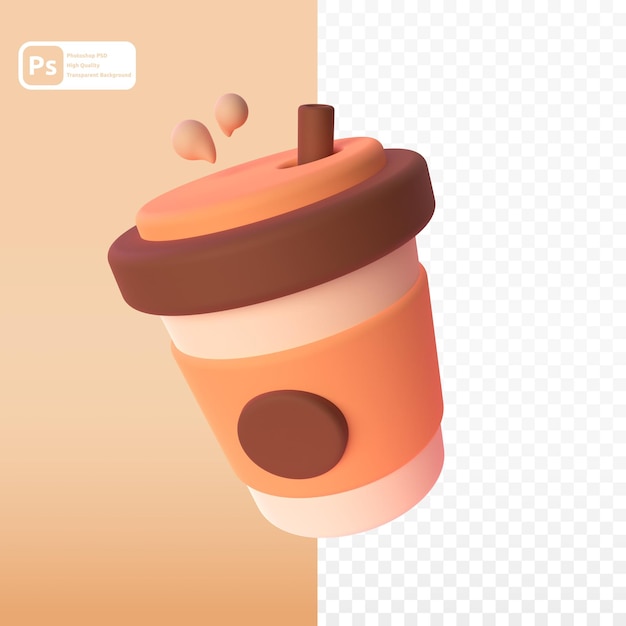 Café en renderizado 3d para presentación web de activos gráficos u otros
