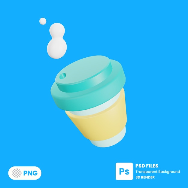 Café Rendu D'illustration 3d PSD Premium