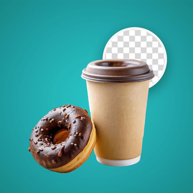 El café y las rosquillas ilustración 3d