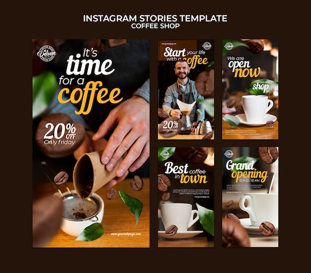 Café-Vorlage im flachen Design