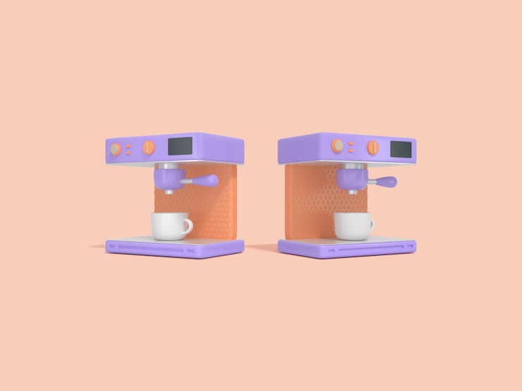 PSD cafetera 3d prestados icono aislado